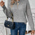 Openwork Long Sleeve Sweater Grey