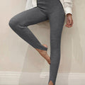 Ribbed Mid Waist Leggings Charcoal