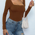 Square Neck Long Sleeve Bodysuit
