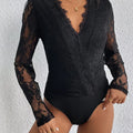 Lace V-Neck Long Sleeve Bodysuit