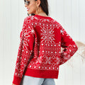 Snowflake Pattern Round Neck Sweater