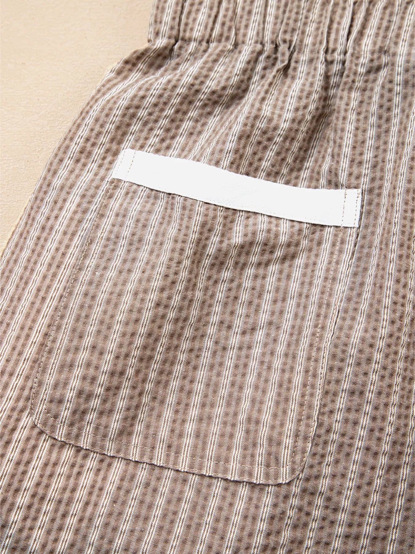 Stripe Drawstring Cargo Jogger Pants with Pockets