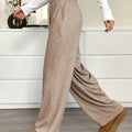 Casual Drawstring Waist Wide Leg Pants