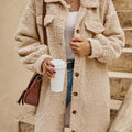 Collared Button Down Coat Tan