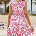 Printed V-Neck Sleeveless Mini Dress