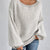 Striped Boat Neck Long Sleeve Sweater Grey