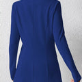 Single-Button Long Sleeve Blazer Blue