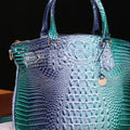 Gradient PU Leather Handbag Green Blue One Size