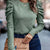 Round Neck Puff Sleeve Sleeve Blouse Sage