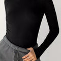 Long Sleeve Crop T-Shirt with Ribbed Texture