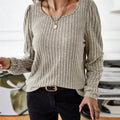 Ribbed Knit Long Sleeve T-Shirt