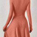 Ribbed Knit Wrap Mini Dress