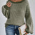 Striped Boat Neck Long Sleeve Sweater Green