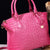 PU Leather Handbag Fuchsia Pink One Size