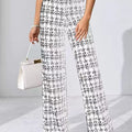 Plaid Wide Leg Pants
