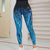 Seamless Printed High Waist Active Leggings Flame Blue