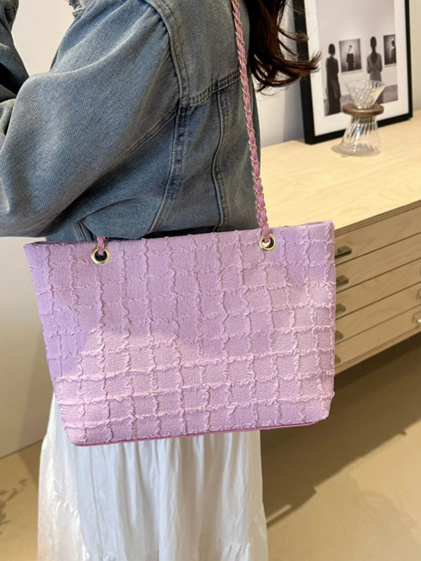 Tweed Chain Shoulder Bag