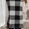 Cozy Plaid Sherpa Vest Coat