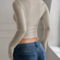 Ribbed Long Sleeve Crop T-Shirt