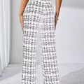 Plaid Wide Leg Pants