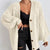 Chunky Knit Cable Knit Button-Up Cardigan Off-white