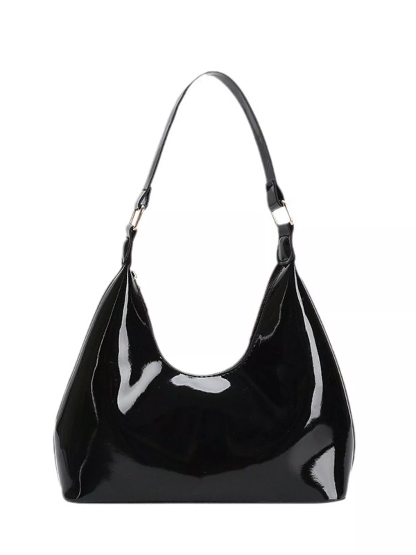 Solid Color Leather Shoulder Bag