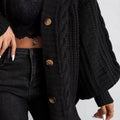 Chunky Knit Cable Knit Button-Up Cardigan