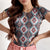 Western Aztec Print Mesh Slim T Shirt Floral