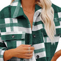 Plaid Button-Down Long Sleeve Jacket