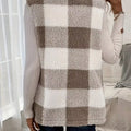 Cozy Plaid Sherpa Vest Coat