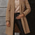 Collared Neck Button Up Long Sleeve Coat Camel