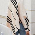 Striped Pattern Batwing Sleeve Sweater