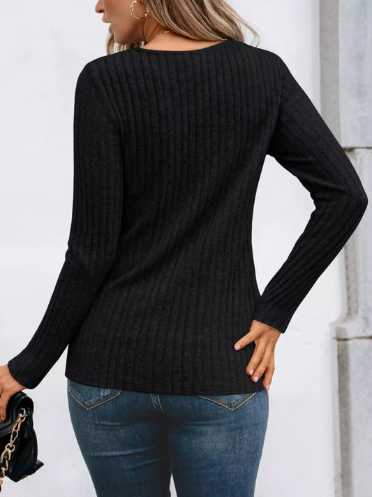 Ribbed Long Sleeve T-Shirt