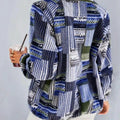 Aztec Print Fleece Snap Down Jacket