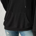 Ribbed Knit Long Sleeve Hoodie