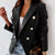Lapel Collar Leather Blazer Black