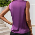 Ruched Surplice Sleeveless Top