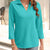 Johnny Collar Solid Color Top Turquoise