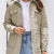 Snap Down Collared Winter Coat Khaki