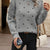 Polka Dot Round Neck Sweater Gray