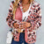 Aztec Print Fleece Snap Down Jacket Burnt Coral