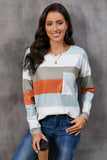 Wide Stripe Top with Pocket Charcoal