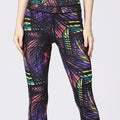Printed Wide Waistband Active Leggings with Stirrups