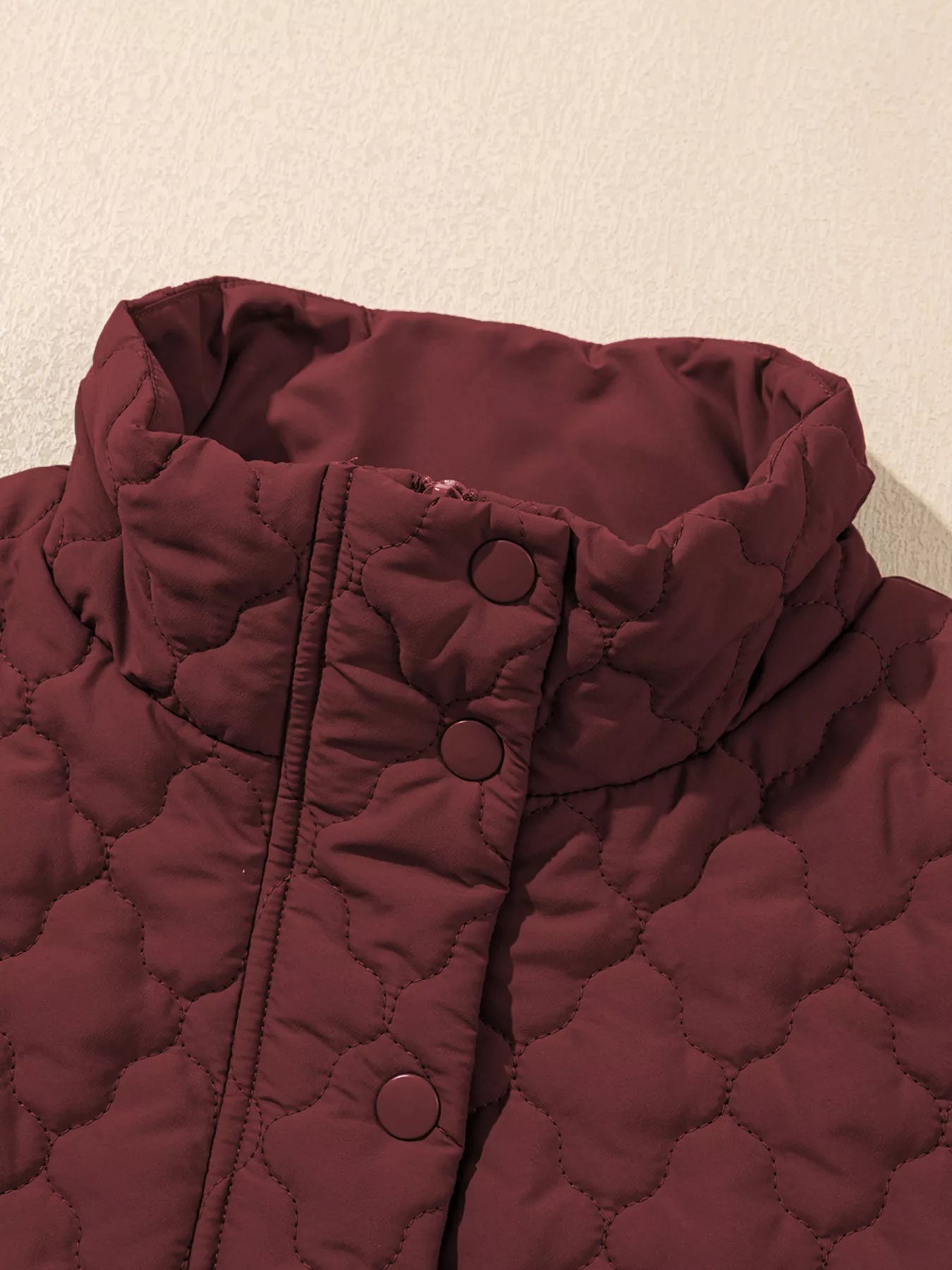 Quilted Snap Down Zip Up Vest Coat