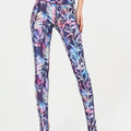 Printed Wide Waistband Active Leggings with Stirrups