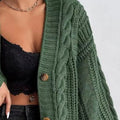 Chunky Knit Cable Knit Button-Up Cardigan