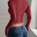 Ribbed Long Sleeve Crop T-Shirt