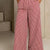 Gingham Print Wide Leg Casual Pants Red