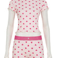 Heart Print Top and Shorts Loungewear Set
