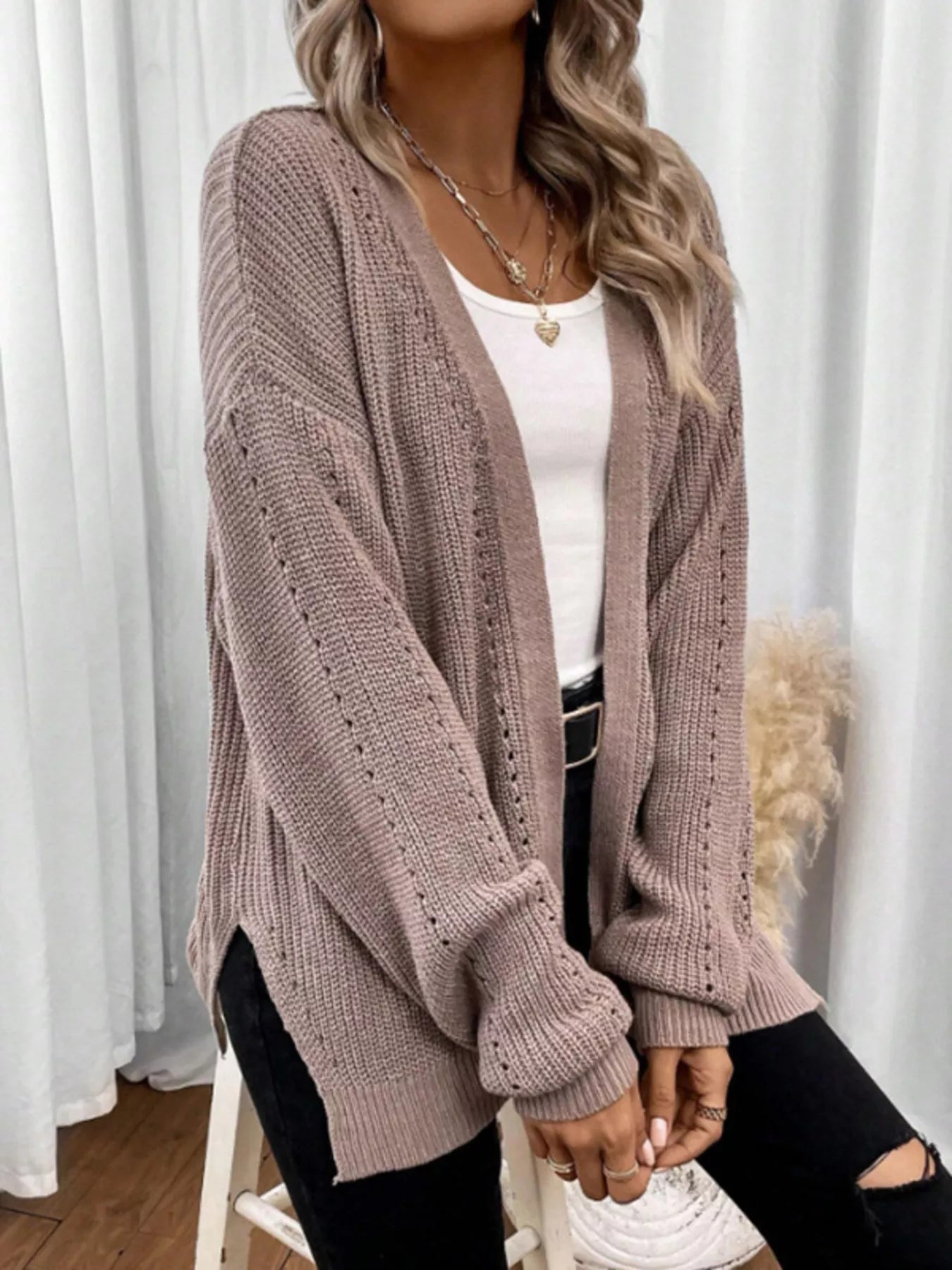 Cozy Knit Open Front Cardigan